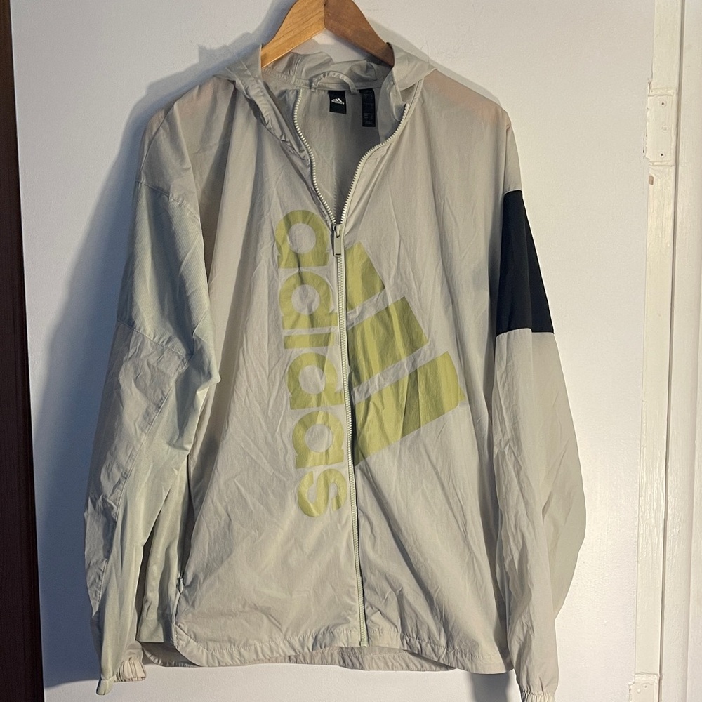Adidas M Bosc Mesh Jacket Tan Black Medium Coat Hood And Pockets